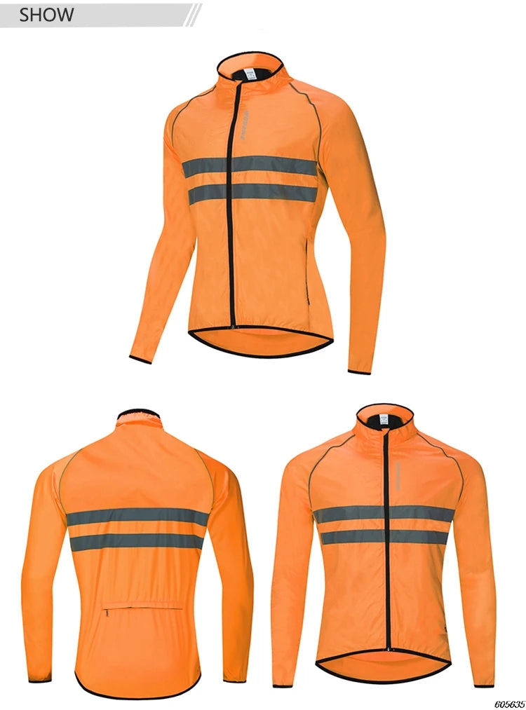 Jaqueta de Ciclismo Masculina WOSAWE, Windbreaker, Manga Longa, MTB, Resistente à Água, Jaqueta de Bicicleta, Roupa Esportiva