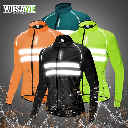 Jaqueta de Ciclismo Masculina WOSAWE, Windbreaker, Manga Longa, MTB, Resistente à Água, Jaqueta de Bicicleta, Roupa Esportiva