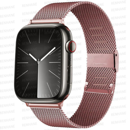 Pulseira Milanese Loop para Apple Watch - Compatível com Ultra 2, Series 10, 9, 8, 7, 6, 5 SE - Bandas de 49mm a 40mm