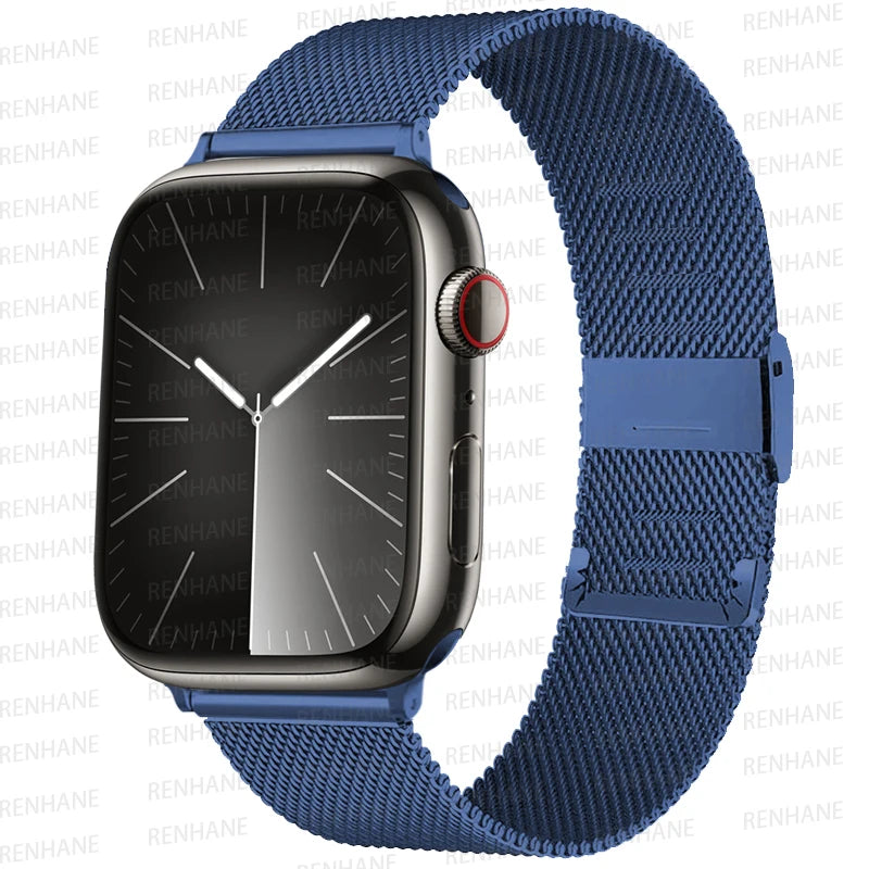 Pulseira Milanese Loop para Apple Watch - Compatível com Ultra 2, Series 10, 9, 8, 7, 6, 5 SE - Bandas de 49mm a 40mm