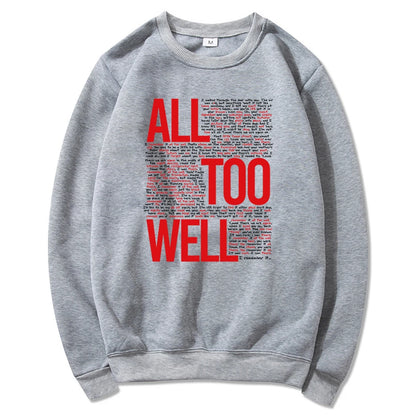 Moletom Vintage All Too Well Eras Tour Midnight Hoodie Inspirado em Lover Karma Música Crewneck para Fãs