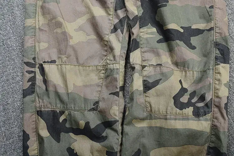 Calças Masculinas Camufladas Regular Fit para Caminhada, Calças Cargo Inverno Coreanas, Slacks Baggy Oversize Novas e Baratas.