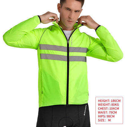 Jaqueta de Ciclismo Masculina WOSAWE, Windbreaker, Manga Longa, MTB, Resistente à Água, Jaqueta de Bicicleta, Roupa Esportiva