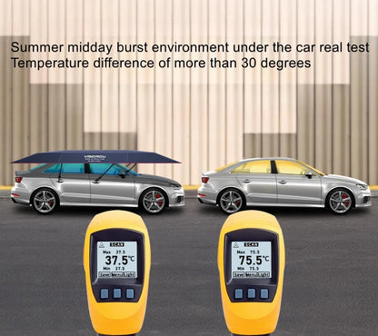 Capa de Carro Automática e Semi-Automática, Carport Móvel com Sombrinha Solar e Protetor Solar.