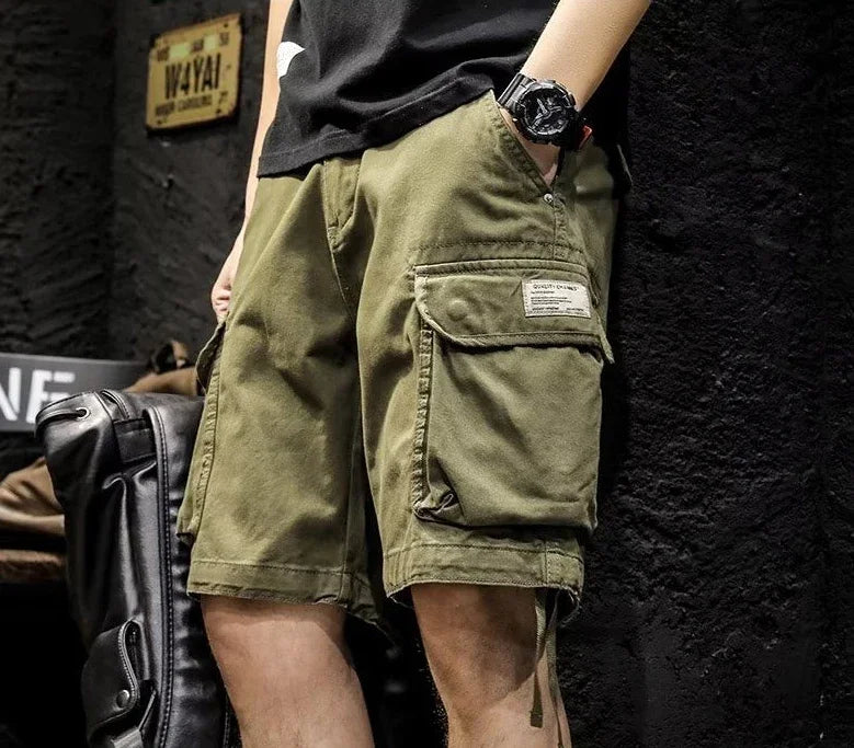 Bermudas Masculinas Cargo, Estilo Baggy, Tamanho Largo, Shorts Pretos, Modelos Soltos, Harajuku, Novidade em Moda Masculina