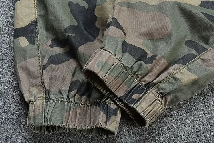 Calças Masculinas Camufladas Regular Fit para Caminhada, Calças Cargo Inverno Coreanas, Slacks Baggy Oversize Novas e Baratas.