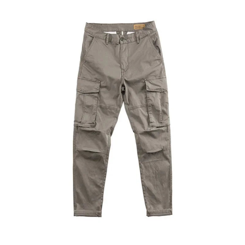 Calças Masculinas Cargo, Roupas de Trabalho Outono, Calças Khaki Masculinas em Nylon, Tamanho Grande, Design Fashion Emo Y2K, Calças Longas Baggy.