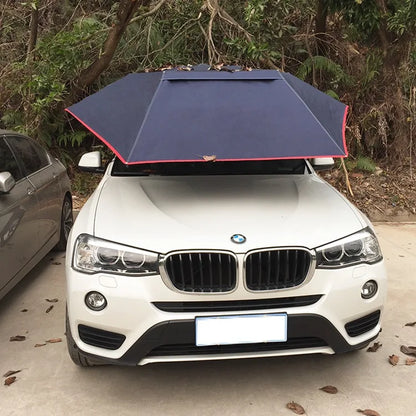 Capa de Carro Automática e Semi-Automática, Carport Móvel com Sombrinha Solar e Protetor Solar.