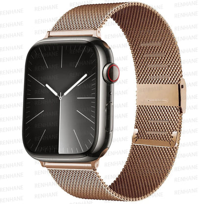 Pulseira Milanese Loop para Apple Watch - Compatível com Ultra 2, Series 10, 9, 8, 7, 6, 5 SE - Bandas de 49mm a 40mm