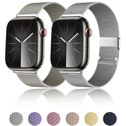 Pulseira Milanese Loop para Apple Watch - Compatível com Ultra 2, Series 10, 9, 8, 7, 6, 5 SE - Bandas de 49mm a 40mm