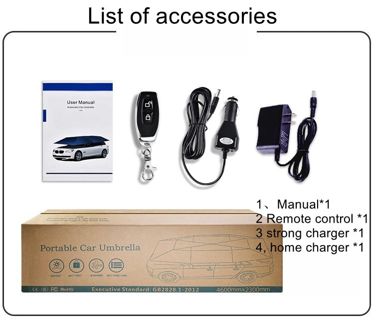 Capa de Carro Automática e Semi-Automática, Carport Móvel com Sombrinha Solar e Protetor Solar.