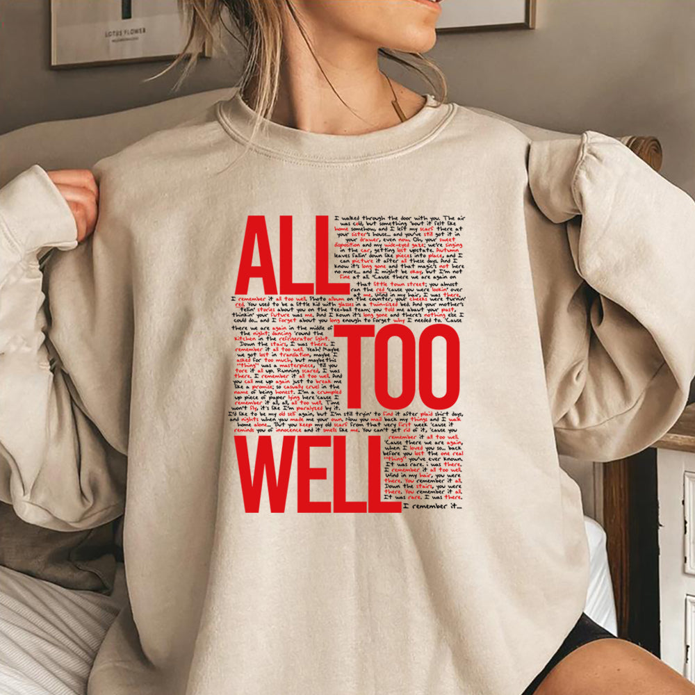 Moletom Vintage All Too Well Eras Tour Midnight Hoodie Inspirado em Lover Karma Música Crewneck para Fãs