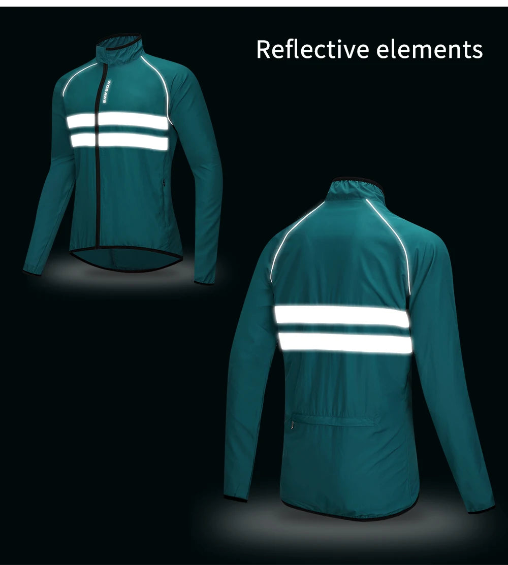 Jaqueta de Ciclismo Masculina WOSAWE, Windbreaker, Manga Longa, MTB, Resistente à Água, Jaqueta de Bicicleta, Roupa Esportiva