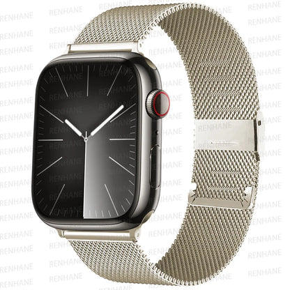 Pulseira Milanese Loop para Apple Watch - Compatível com Ultra 2, Series 10, 9, 8, 7, 6, 5 SE - Bandas de 49mm a 40mm