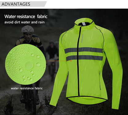 Jaqueta de Ciclismo Masculina WOSAWE, Windbreaker, Manga Longa, MTB, Resistente à Água, Jaqueta de Bicicleta, Roupa Esportiva