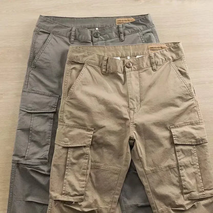 Calças Masculinas Cargo, Roupas de Trabalho Outono, Calças Khaki Masculinas em Nylon, Tamanho Grande, Design Fashion Emo Y2K, Calças Longas Baggy.