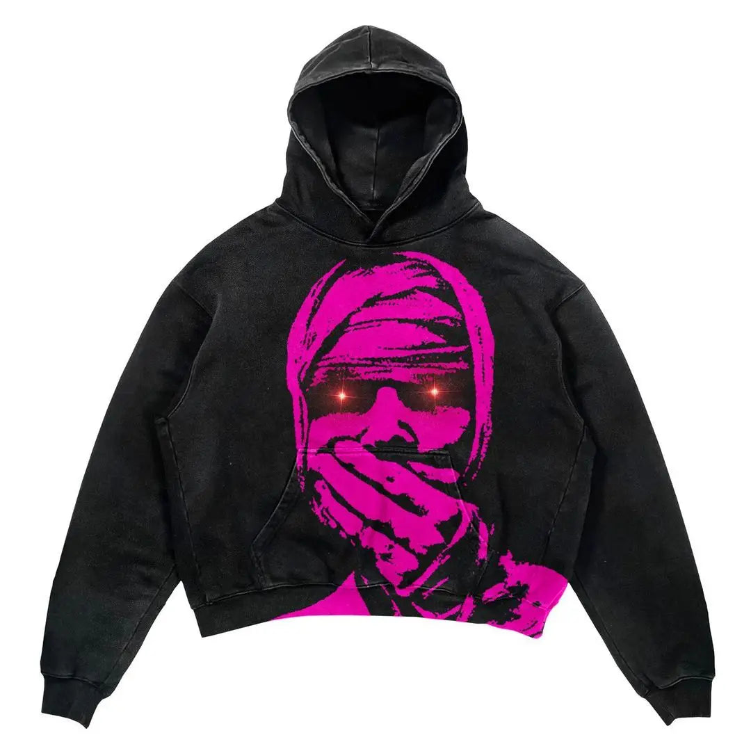 Moletom Oversized Harajuku Grunge - Estampa de Caveira, Estilo Gótico Y2K, Novo para 2023, Roupas de Rua Femininas