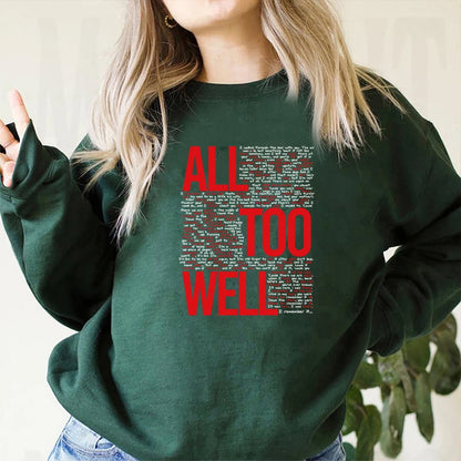 Moletom Vintage All Too Well Eras Tour Midnight Hoodie Inspirado em Lover Karma Música Crewneck para Fãs