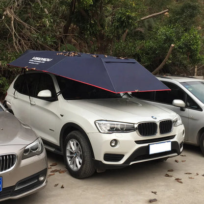 Capa de Carro Automática e Semi-Automática, Carport Móvel com Sombrinha Solar e Protetor Solar.