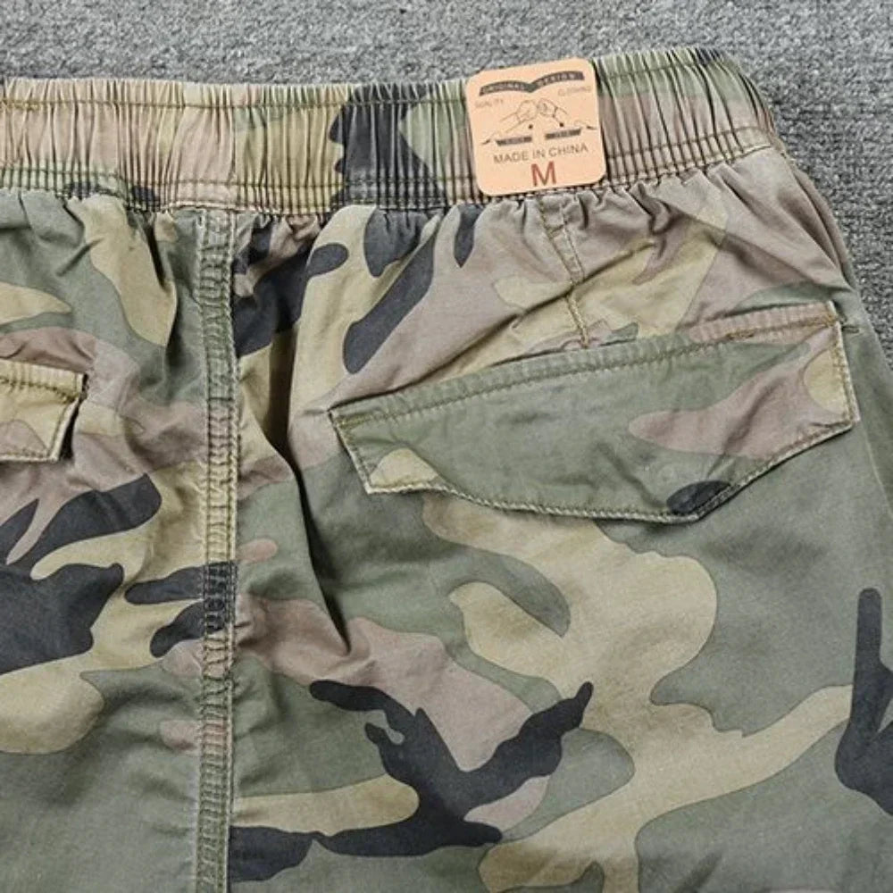 Calças Masculinas Camufladas Regular Fit para Caminhada, Calças Cargo Inverno Coreanas, Slacks Baggy Oversize Novas e Baratas.